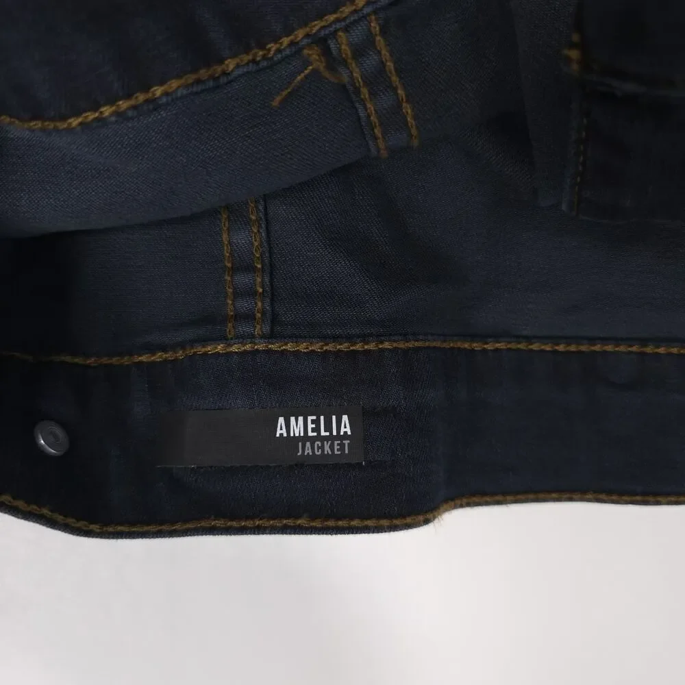 KUT FROM THE KLOTH New Women's Amelia Denim Jacket LARGE Button‎ Front KJ618MF1